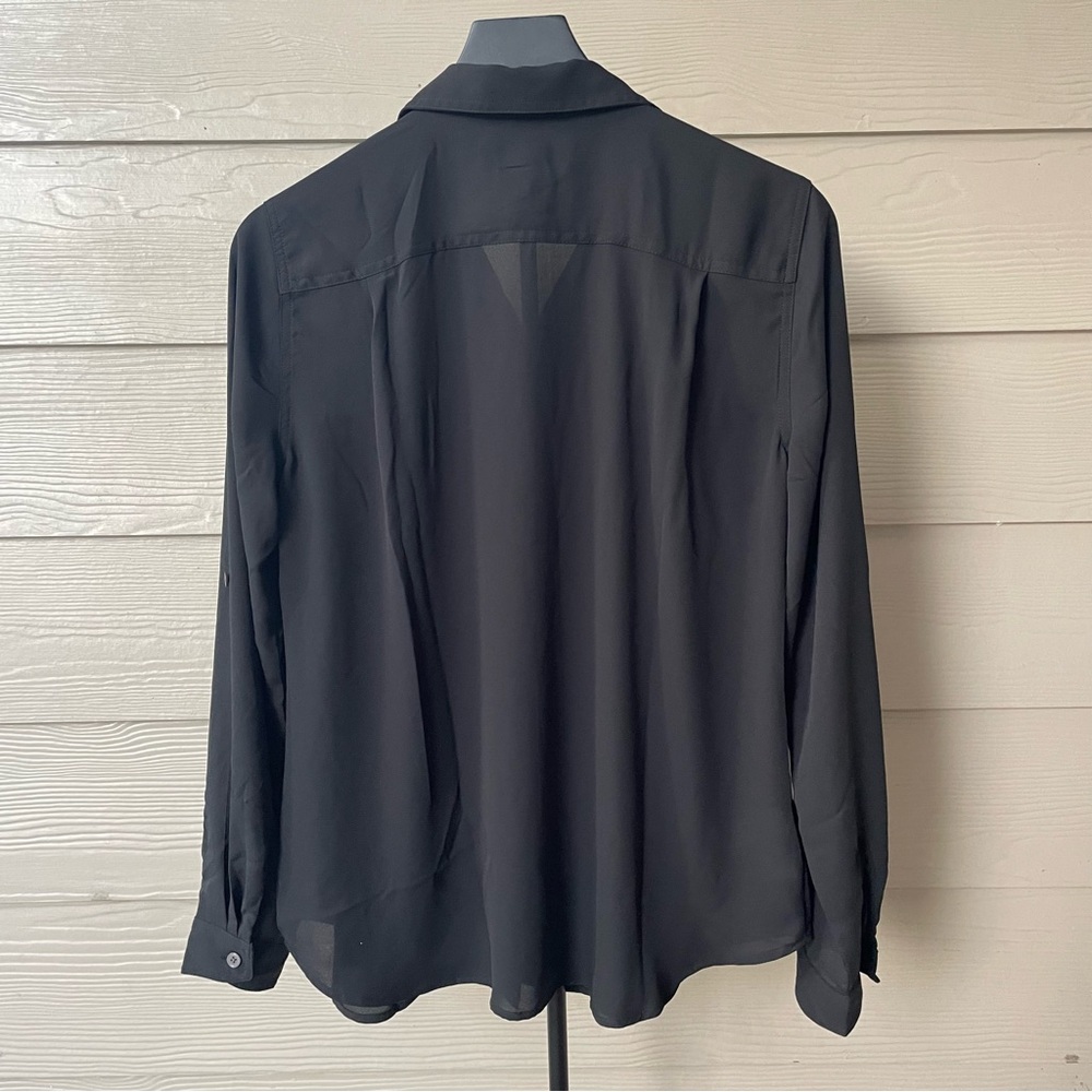 Ann Taylor Loft Women’s Black Sheer Blouse, Size M - Picture 3 of 7